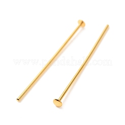 真鍮製平頭ピン  長持ちメッキ  18KGP本金メッキ  25x0.7mm  ヘッド：2mm&nbsp;KK-F824-114C-G