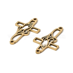 201 Stainless Steel Religion Hollow Praying Hand Cross Links Connector Charms&nbsp;STAS-K310-03G