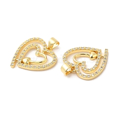 Brass Micro Pave Clear Cubic Zirconia Pendants&nbsp;ZIRC-L103-014G