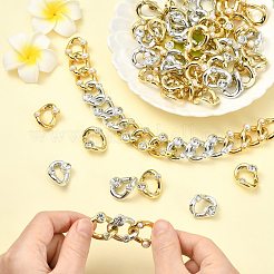 90Pcs 3 Styles ABS Plastic & Crystal Rhinestone & Imitation Pearl Quick Link Connectors&nbsp;KY-CJ0002-16