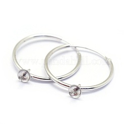 925純銀フープピアスパーツ  ミックスカラー  25x20x1.2mm  トレイ：4mm  ピン：0.6mm&nbsp;STER-I016-069