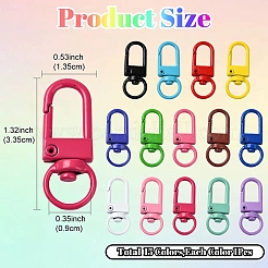 15 Colors Zinc Alloy Baking Paint Swivel Snap Hooks Clasps&nbsp;FIND-YW0005-53