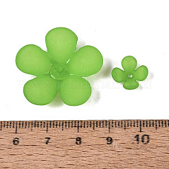 つや消しアクリルビーズキャップ  花  ライムグリーン  9~27x9~28x2.5~14mm  穴：1.4~2mm  約1046個/500g&nbsp;KY-Q004-08C