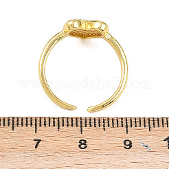 Brass Micro Pave Cubic Zirconia Cuff Rings for Women&nbsp;RJEW-Z113-01G-01