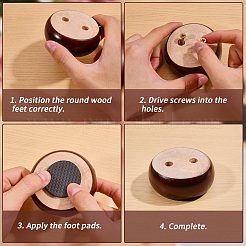 Wood Round Furniture Legs&nbsp;FIND-WH0199-412C