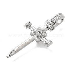 Brass Micro Pave Cubic Zirconia Pendants&nbsp;KK-P336-29P
