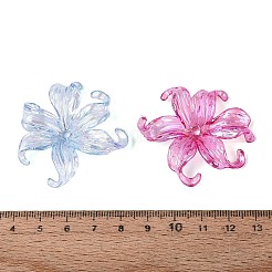 透明プラスチックビーズ  アイリスの花  ABカラーメッキ  ミックスカラー  44~45x39~42x9~9.5mm  穴：2.8~3mm  約251個/500g&nbsp;KY-N025-43