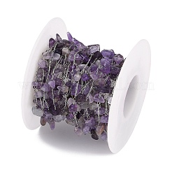 Handmade Natural Amethyst Chip Beads Chain&nbsp;CHS-H028-06A-01
