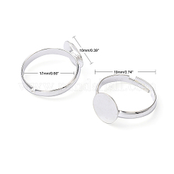 真鍮パッドリングベースパーツ  調整可能  カドミウムフリー＆鉛フリー  銀  内径：17mm  トレイのサイズ：10mm&nbsp;X-EC022-S