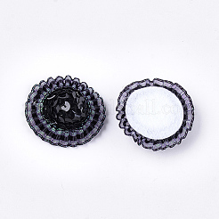 発泡スチロールカボション  スパンコール/スパンコール付き  不織布とオーガンジー  帽子  ブラック  45~47x15~17mm  約100個/袋&nbsp;KY-T007-07J