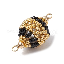 Seed Beads Loom Round Connector Charms&nbsp;PALLOY-MZ00375