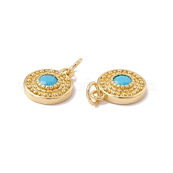 Rack Plating Brass Micro Pave Deep Sky Blue Cubic Zirconia Pendants&nbsp;ZIRC-C040-28G