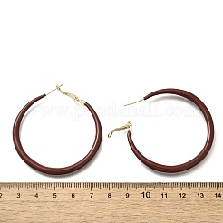真鍮リングフープピアス  エナメル  22KGP本金メッキ  53.5x5.5mm&nbsp;EJEW-A121-12C-G