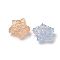明るい透明なアクリルビーズ  スター  グリッターパウダー付き  暗闇で光る  ミックスカラー  15x16x8mm  穴：2mm  598個/ 500g&nbsp;LACR-S001-07