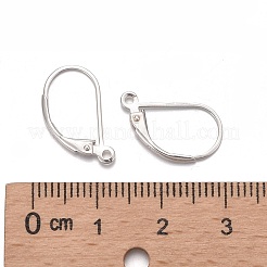 925スターリングシルバーフレンチフックピアスパーツ  スタンプ925個付き  銀  16x9x1.5mm  穴：1mm  ピン：0.8mm&nbsp;X-STER-G027-22S