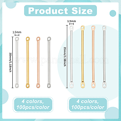 800スタイルの鉄製コネクターチャーム8個。  バーリンク  ミックスカラー  30~35x1.5mm  100個/カラー&nbsp;IFIN-PH0002-43