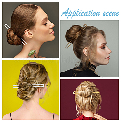 女性用真鍮ヘアフォーク6個（3色）  ヘアアクセサリー  ミックスカラー  146x14.5x4mm  2個/カラー&nbsp;AJEW-GO0002-34