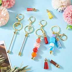 DIY Alloy & Aluminum Alloy Bar Beadable Keychain Making Kits&nbsp;DIY-TA0012-43G