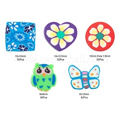 250Pcs 5 Style Handmade Polymer Clay Beads&nbsp;CLAY-LS0001-05