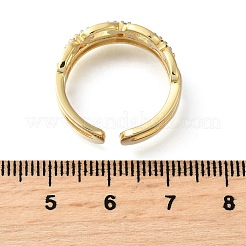 Brass Micro Pave Cubic Zirconia Cuff Rings&nbsp;RJEW-D313-13PG