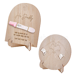 2 Bags 2 Styles Baby Birth Wristband & Hi Daddy Pregnancy Test Keepsake Wooden Sign&nbsp;OFST-FG0001-07