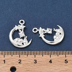 Brass Micro Pave Cubic Zirconia Pendants&nbsp;KK-C155-19S-03