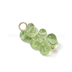 16個透明アクリルパーツ  304ステンレススチールループ付き  クマ  ミックスカラー  22x11x7mm  穴：4mm&nbsp;PALLOY-JF03542