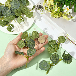 30Pcs Plastic & Polyester Artificial Eucalyptus Leaf&nbsp;AJEW-SC0031-61B
