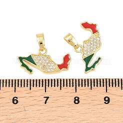 Brass Micro Pave Clear Cubic Zirconia Pendants&nbsp;KK-F931-22A-G