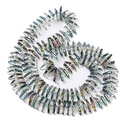 電気メッキガラスビーズセット  三角形  濃い緑  9x15.5~16x2.8~3mm  穴：1mm  約119~131個/連  24.21''~24.41''（61.5~62センチメートル）&nbsp;GLAA-K061-04A-HP05