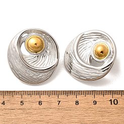 304 Stainless Steel Two Tone Stud Earrings&nbsp;EJEW-F355-02GP-01