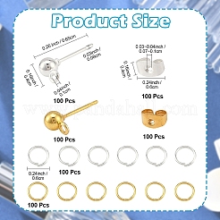 Iron Ball Stud Earring Findings & Ear Nuts & Open Jump Rings&nbsp;IFIN-YW0003-69