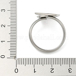 304ステンレススチールカフリング部品  パッドリングセッティング  ティアドロップ  ステンレス鋼色  内径：18mm  トレイ：13x8mm&nbsp;X-STAS-K279-02E-P