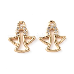 Brass Micro Pave Clear Cubic Zirconia Charms&nbsp;KK-E068-VF260