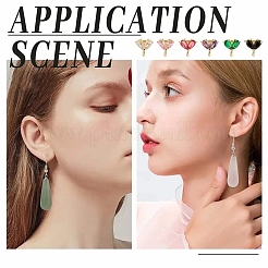 3 Pairs 3 Style Brass Teardrop Dangle Earrings&nbsp;EJEW-YW0001-11A