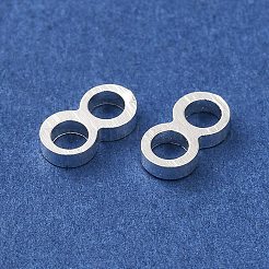 真鍮製フレームコネクター  コネクタ番号8  925銀メッキ  4x8x1.8mm  内径：2.8mm&nbsp;FIND-Z039-17S