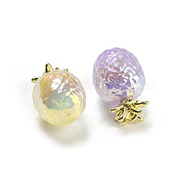 虹色メッキアクリルビーズ  合金と  パイナップル  ミックスカラー  17x10.5x10.5mm  穴：1.2mm&nbsp;MACR-K353-25G