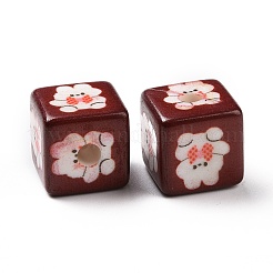 Opaque Printed Acrylic Beads&nbsp;LS-MACR-C007-01B