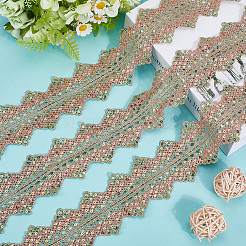 4.8~5 Yards Sparkle Polyester Lace Trim Ribbon with Plastic Paillettes&nbsp;OCOR-CY0001-14A