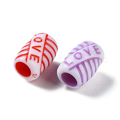 Valentine's Day Opaque Acrylic European Beads&nbsp;SACR-P031-14A