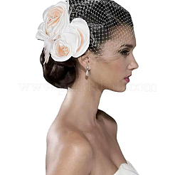 Bridal Mesh Veil Floral Cloth Hair Combs&nbsp;MRMJ-WH0077-096