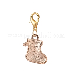 Christmas Theme Alloy Rhinestone & Enamel Pendant Decorations&nbsp;HJEW-JM00980