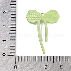金合金ガラスペンダント  プラスチックパール付き  蝶結び  薄緑  29.5x22.5x5mm  穴：1.5mm&nbsp;FIND-U017-17G-02