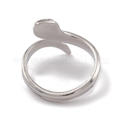 変色しない304ステンレススチール製スネークオープンカフリング、女性用  ステンレス鋼色  usサイズ7 1/4(17.5mm)&nbsp;RJEW-G285-59P