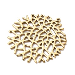 304ステンレスペンダント  ブランチ  14KGP本金メッキ  30.5x30x1mm  穴：1.2mm&nbsp;STAS-A127-04G