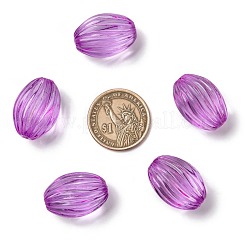 透明なアクリルビーズ  オーバル  蘭  26x18mm  穴：2mm  約265個/500g&nbsp;TACR-365-48
