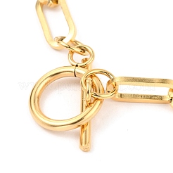 Unisex PVD Vacuum Plating 304 Stainless Steel Paperclip Chain Bracelets&nbsp;BJEW-H541-03A-G