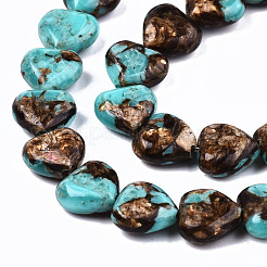 Assembled Natural Bronzite and Synthetic Turquoise Beads Strands&nbsp;G-S366-064