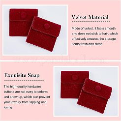 ベルベットのバッグ  鉄のスナップボタン付き  ジュエリーポーチバッグ  ギフトバッグ  ミックスカラー  9.5x7.5cm  5色  2個/カラー  10pc&nbsp;TP-NB0001-22