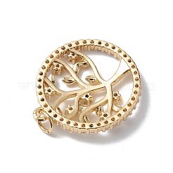 Brass Micro Pave Cubic Zirconia Pendants&nbsp;KK-E003-06G
